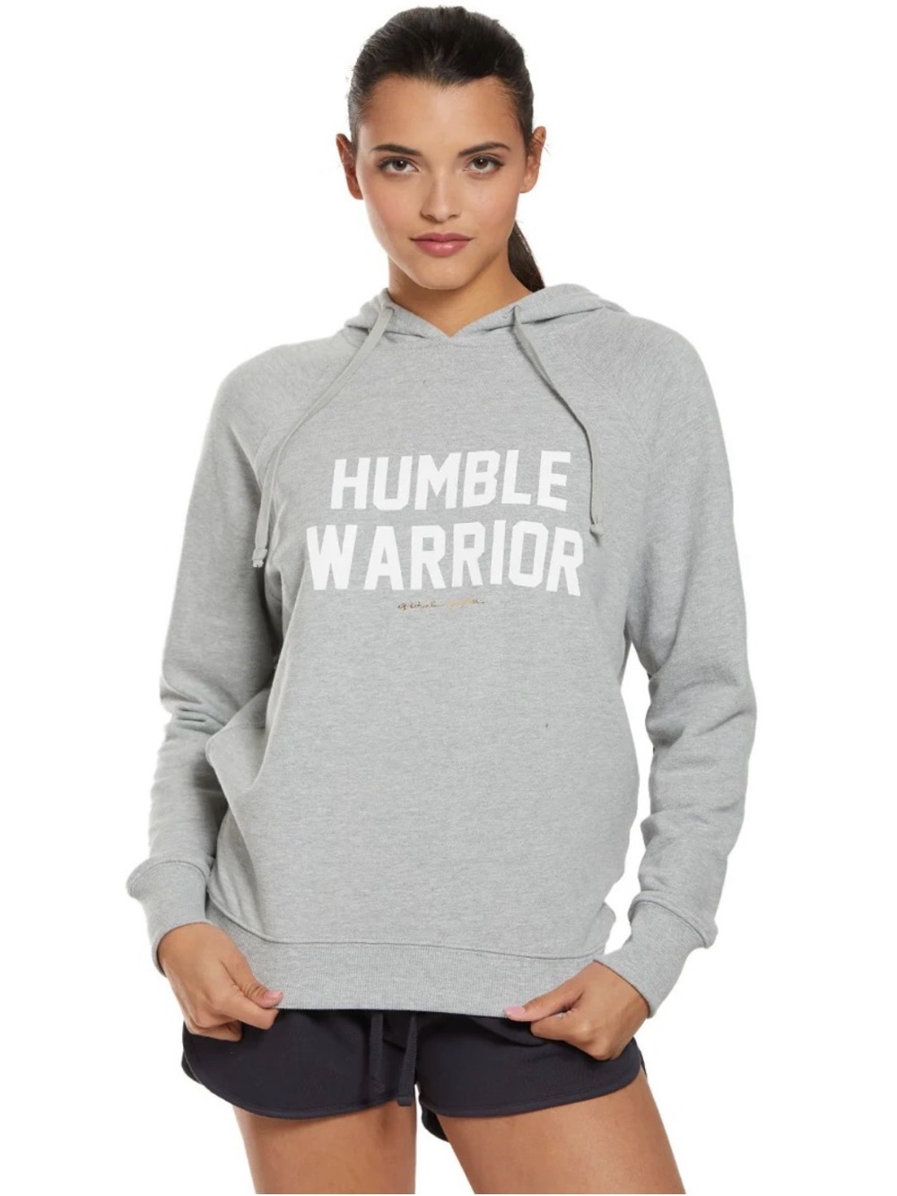 Spiritual Gangster Humble Warrior Grey Hooded Sweatshirt - Women